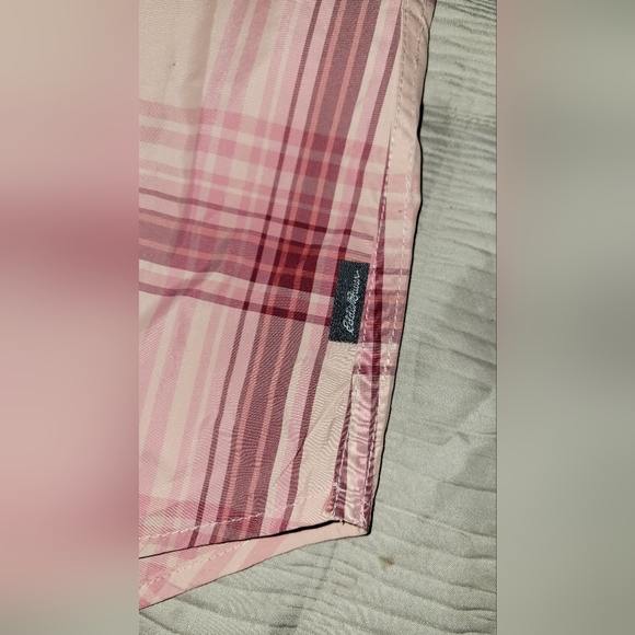 New Pink Plaid Button-Up Shirt For Outdoors - Picture 3 of 7